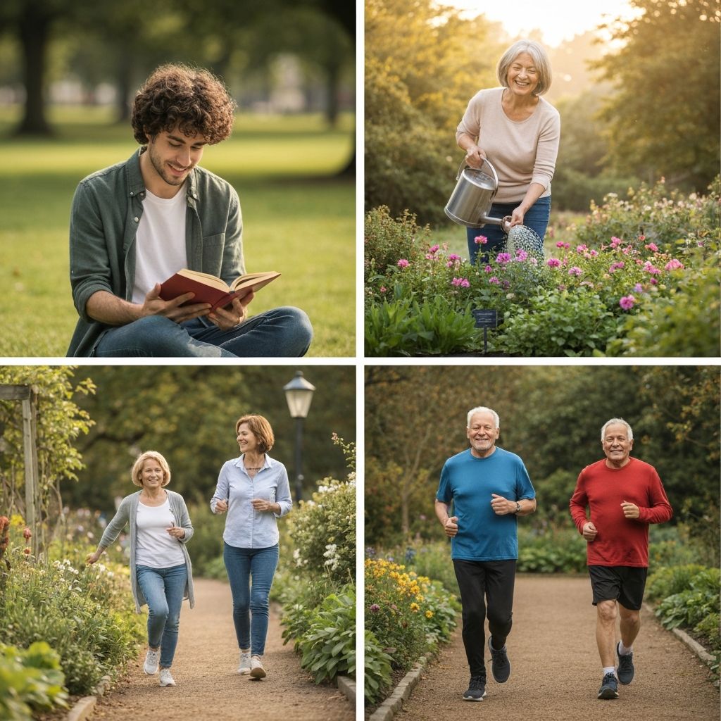 People engaged in gentle movement and daily routines